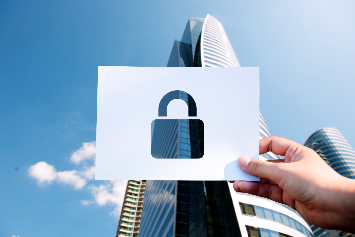 network-security-system-perforated-paper-padlock